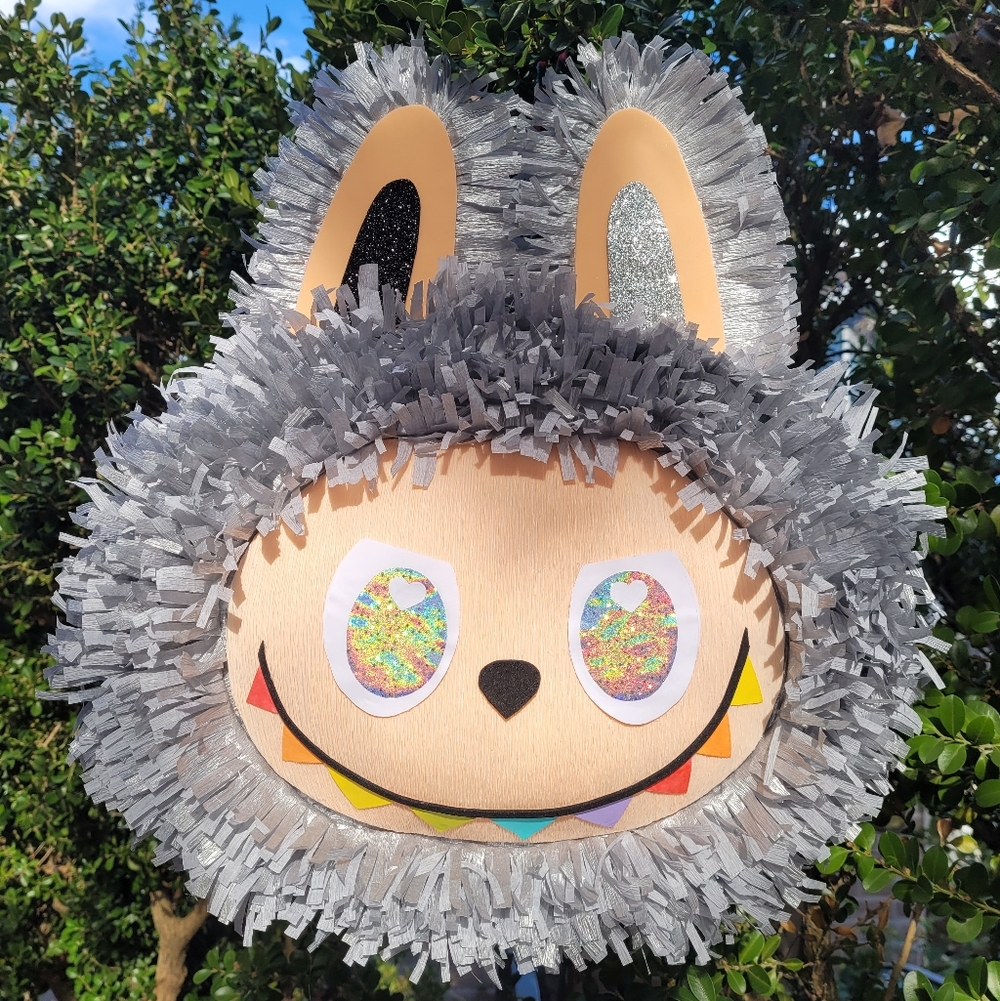 Labubu Monster Custom Mexican Piñata 🪅 Secret Grey Rainbow